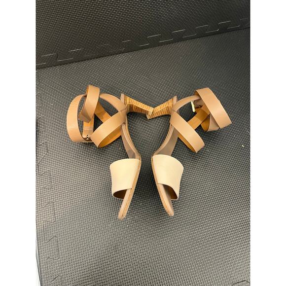 Chloe 2-Tone Wrap-Around Nude Brown Sandals Leather Italy Womens Size 38 US 8 - Picture 3 of 8